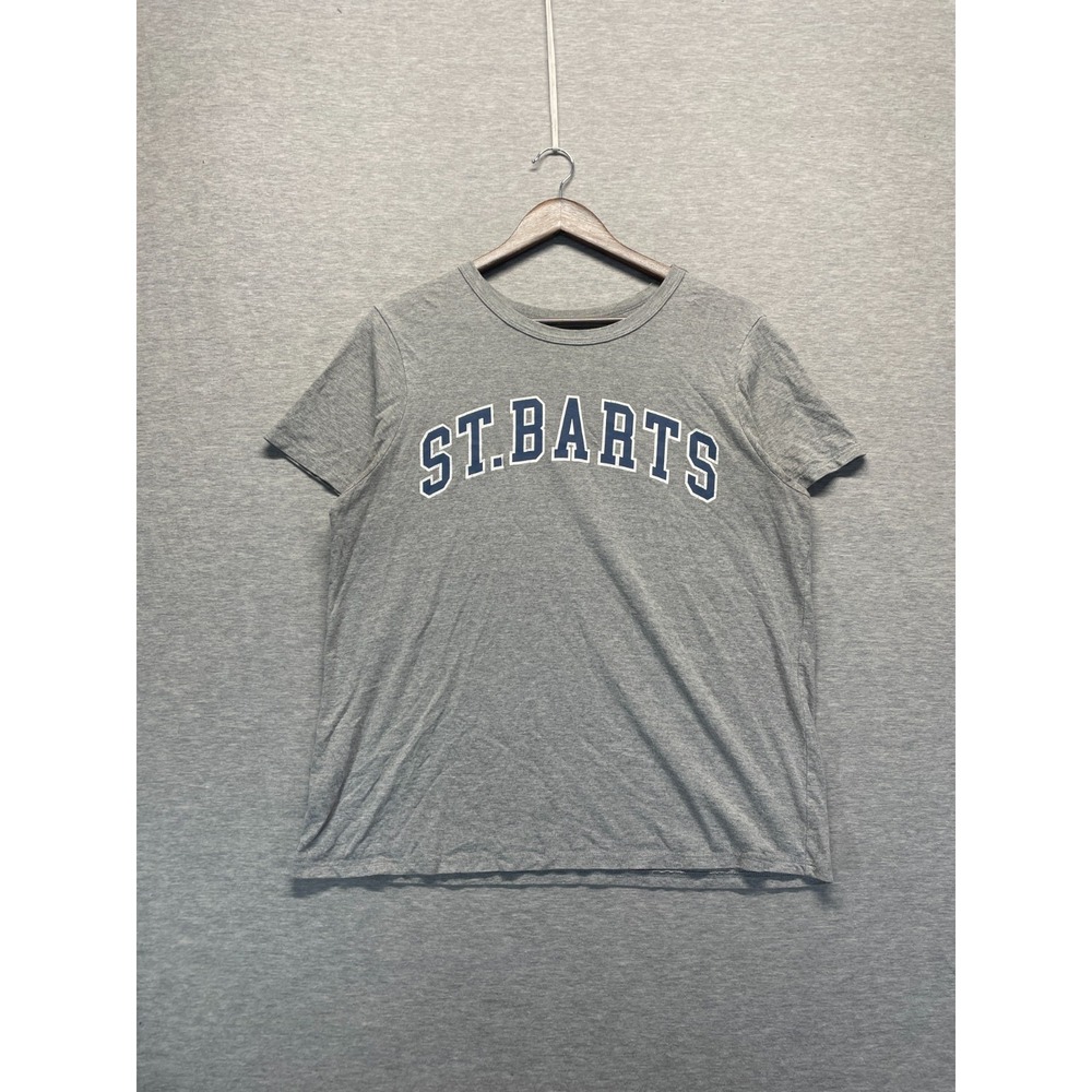 Zoe + Liv T-Shirt Womens L Heather Gray ST.Barts Graphic Short Sleeve Crew Neck